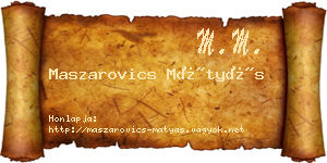 Maszarovics Mátyás névjegykártya