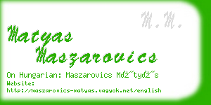 matyas maszarovics business card